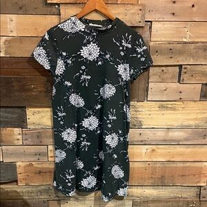 Floral dark green and White Dress